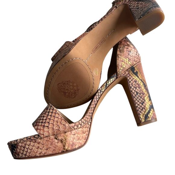 NEW Vince Camuto Sathina Multi Snake Open Ankle Strap Pumps Sandal - Picture 3 of 4